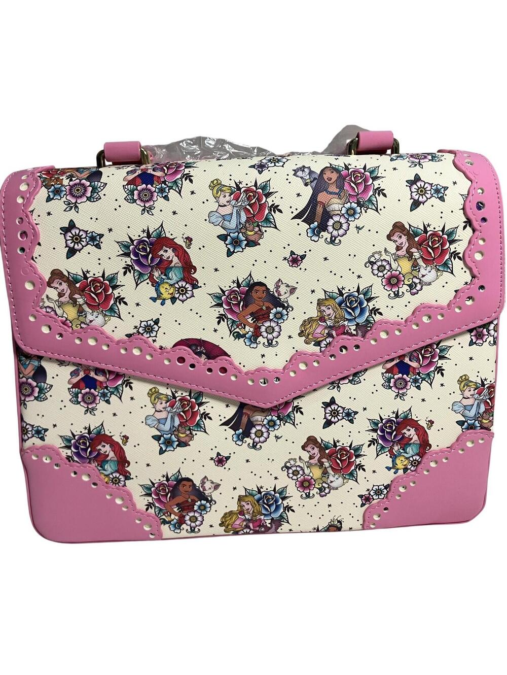 Loungefly Disney Princess Satchel Bag Womens Small Pink Top Handle Crossbody